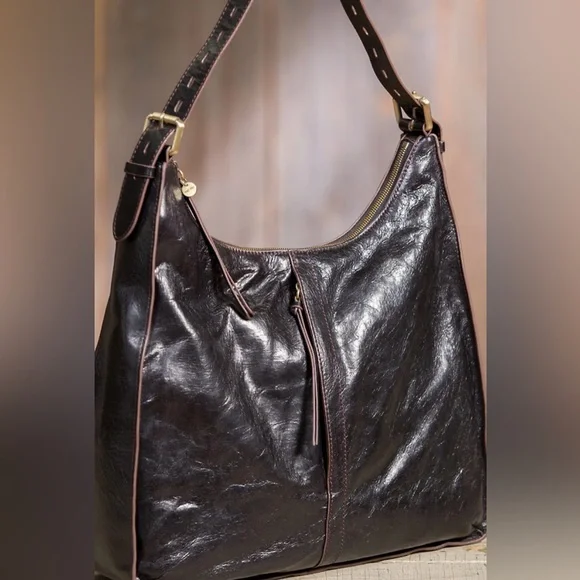 Hobo Marley Black Leather Shoulder Bag Adjustable Strap - Picture 1 of 16